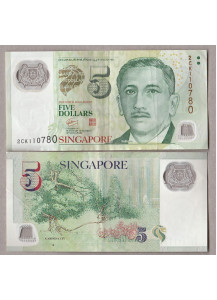 SINGAPORE  5 Dollari 2007 Circualted  